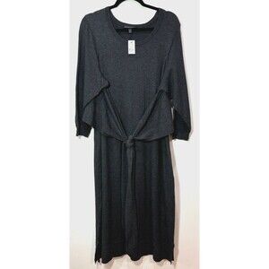 Lane Bryant Dark Gray Midi Sweater Knit Dress Size 18/20 Stretchy Gothic NWT